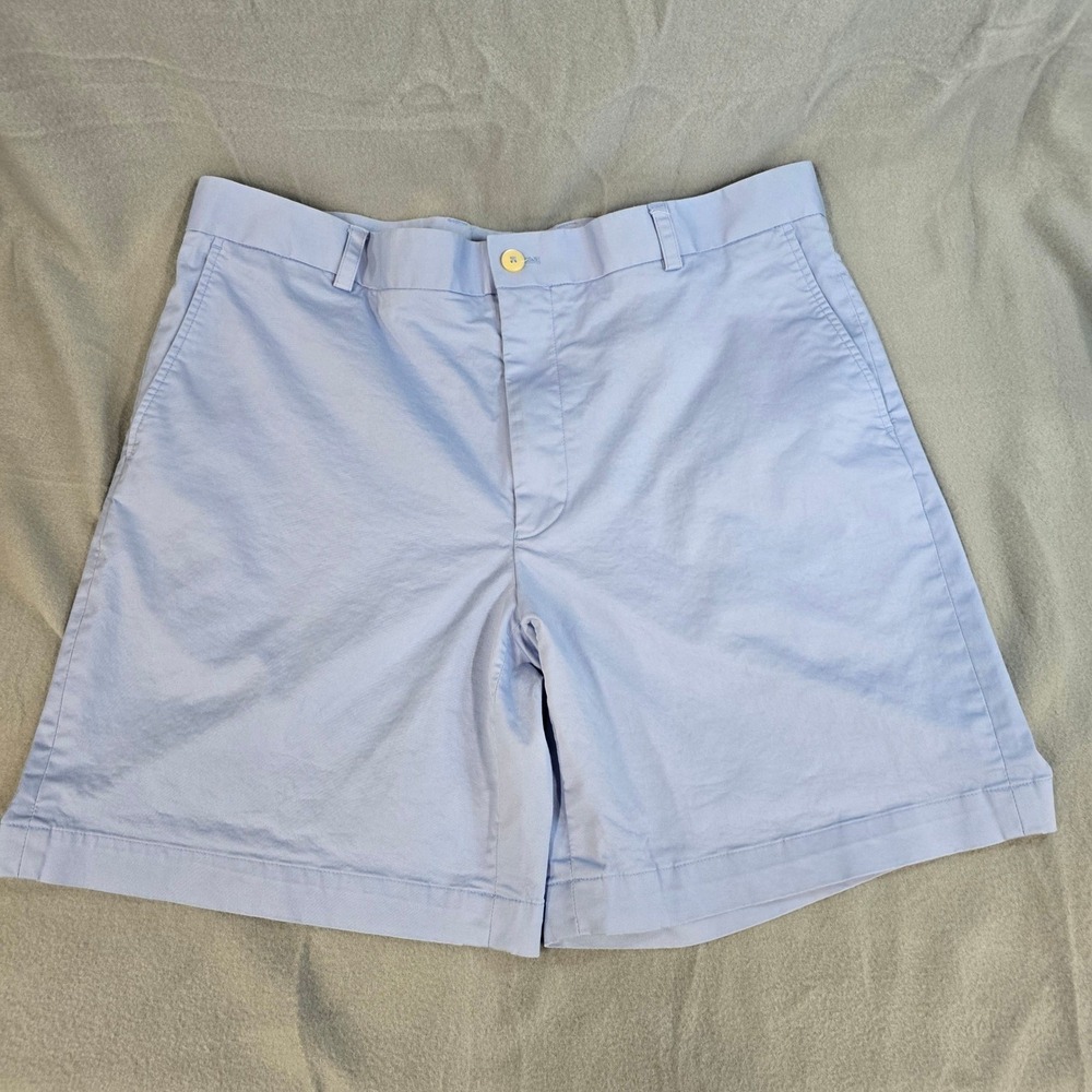 Southern Tide Mens Light Blue Flat Front Chino Shorts‎ Size 38 Stretch Cotton